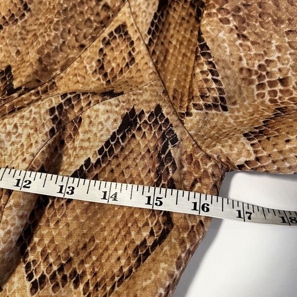 NEW Mara Hoffman Sz 0 Silvana Dress Snake Print Tencel Linen Button Front Midi - Picture 9 of 10